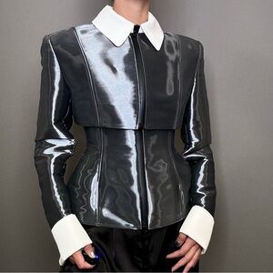 Liquid Silver Corset Vest and Jacket